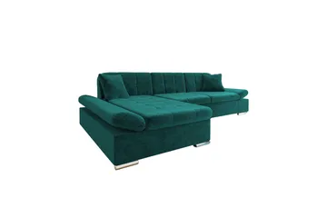 Vananda Soffa med Divan 3-sits i Chenille - Grön - Möbler - Soffa - Divansoffor & schäslongsoffa