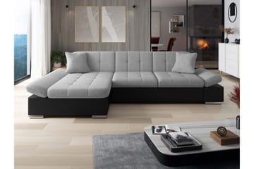 Vananda Soffa med Divan 3-sits i Konstläder - Svart/Grå - Möbler - Soffa - Divansoffor & schäslongsoffa
