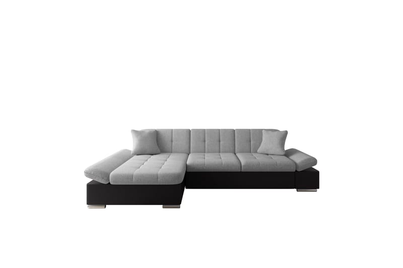 Vananda Soffa med Divan 3-sits i Konstläder - Svart/Grå - Möbler - Soffa - Divansoffor & schäslongsoffa