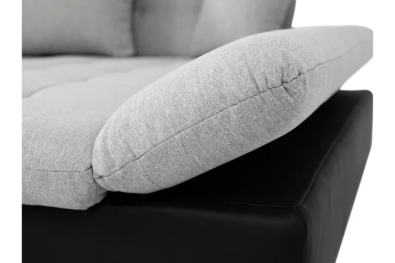 Vananda Soffa med Divan 3-sits i Konstläder - Svart/Grå - Möbler - Soffa - Divansoffor & schäslongsoffa