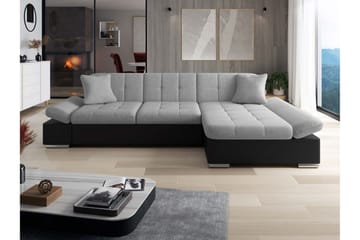 Vananda Soffa med Divan 3-sits i Konstläder - Svart/Grå - Möbler - Soffa - Divansoffor & schäslongsoffa