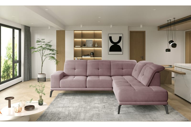 Woodland 3-sits Schäslongsoffa Höger - Rosa - Möbler - Soffa - Divansoffor & schäslongsoffa