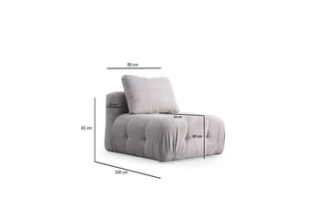 Yvara Soffa med Divan 4-sits - Ljusgrå - Möbler - Soffa - Modulsoffor - Komplett modulsoffa