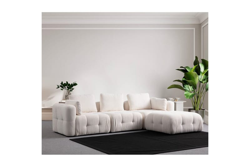 Yvara Soffa med Divan 4-sits - Vit - Möbler - Soffa - Modulsoffor - Komplett modulsoffa