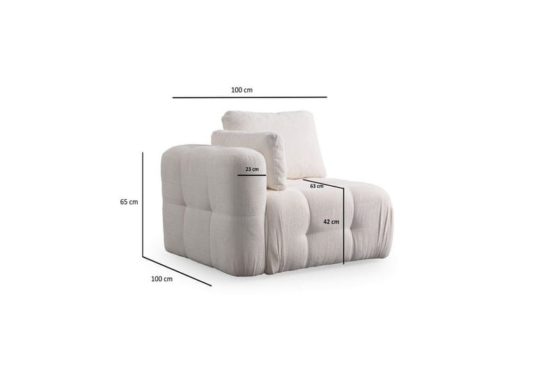 Yvara Soffa med Divan 4-sits - Vit - Möbler - Soffa - Modulsoffor - Komplett modulsoffa