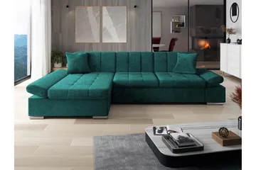 Djerra Bäddsoffa med Schäslong 3-sits i Chenille - Grön - Möbler - Soffa - Bäddsoffa