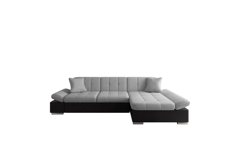 Djerra Bäddsoffa med Schäslong 3-sits i Konstläder - Svart/Grå - Möbler - Soffa - Bäddsoffa