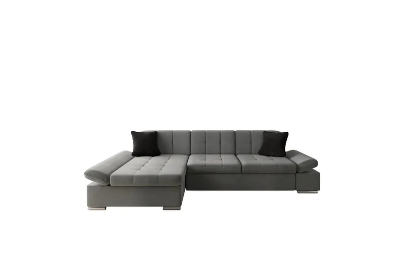 Djerra Soffa med Divan 3-sits, Grå/Svart