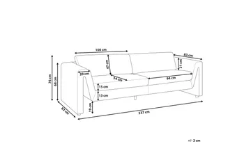 Durran Soffa 3-sits - Grå/Svart - Möbler - Soffa - Sammetssoffa