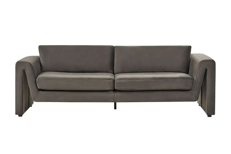 Durran Soffa 3-sits - Grå/Svart - Möbler - Soffa - Sammetssoffa