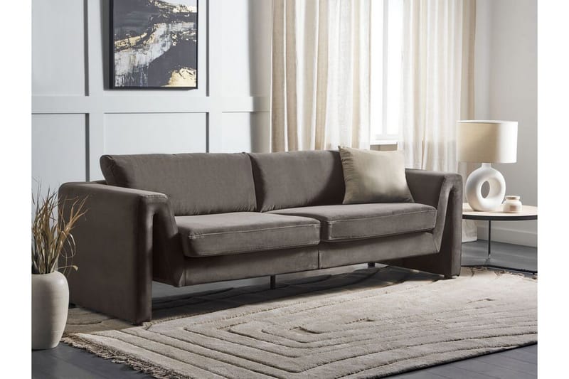 Durran Soffa 3-sits - Grå/Svart - Möbler - Soffa - Sammetssoffa