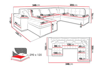 Dynir Soffa med Divan och Schäslong 4-sits - Brun/Beige - Möbler - Soffa - U-soffa