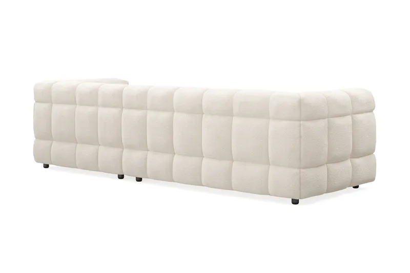 Elise 4-sits Högervänd L-formad Bubblig Divansoffa 274 cm i Bouclé - Gräddvit - Möbler - Soffa - Divansoffor & schäslongsoffa