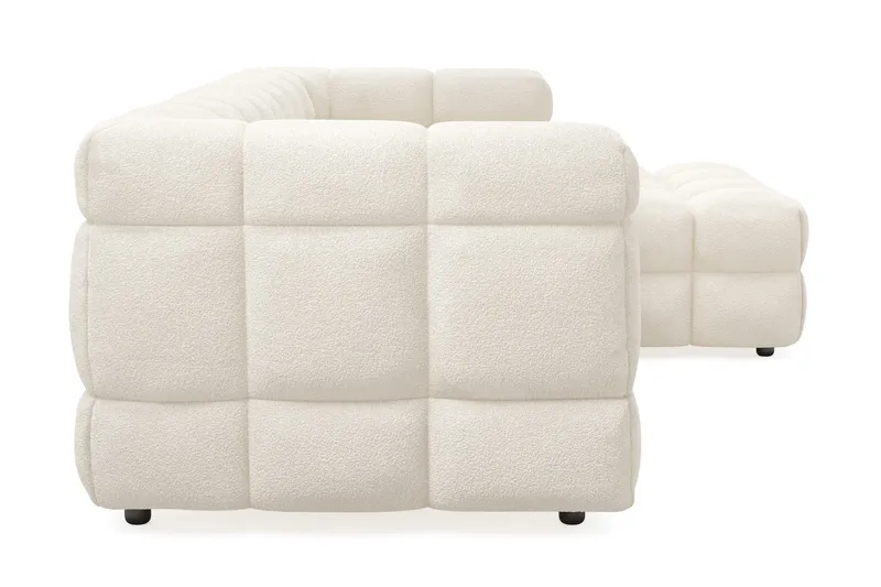 Elise 4-sits Högervänd L-formad Bubblig Divansoffa 274 cm i Bouclé - Gräddvit - Möbler - Soffa - Divansoffor & schäslongsoffa