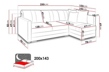 Ericka 4-sits Bäddsoffa - Grå - Möbler - Soffa - Bäddsoffa
