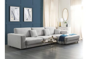 Ersi Hörnsoffa 4-sits - Grå/Svart - Möbler - Soffa - Divansoffor & schäslongsoffa