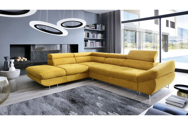 Fabio Divanbäddsoffa 280x235x88 cm - Gul - Möbler - Soffa - Bäddsoffa
