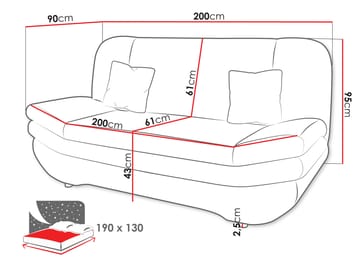 Figurelle 3-sits Bäddsoffa - beige - Möbler - Soffa - Bäddsoffa