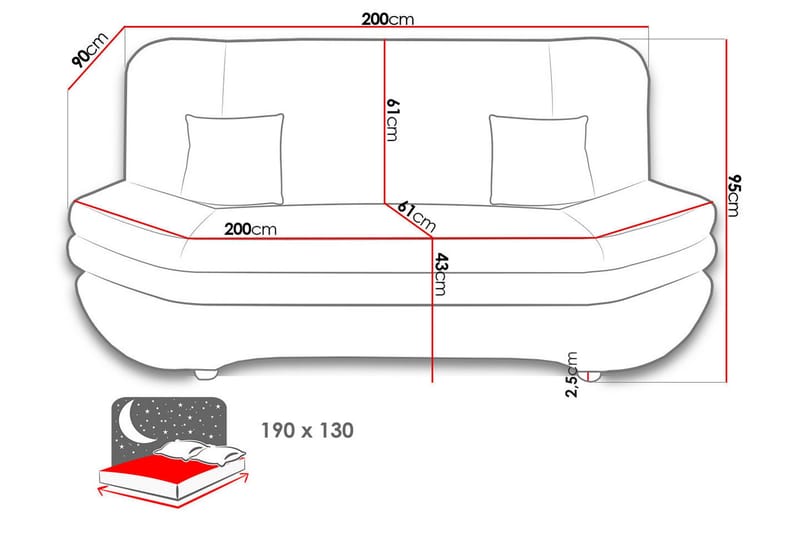 Figurelle Bäddsoffa 2-sits i Bouclé - Rosa - Möbler - Soffa - Bäddsoffa