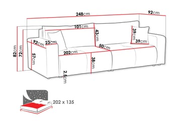 Flo 3-sits Bäddsoffa med Förvaring i Tyg - Gul - Möbler - Soffa - Bäddsoffa