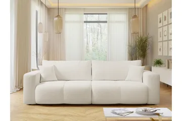 Flo Bäddsoffa 3-sits i Plysch - Vit - Möbler - Soffa - Bäddsoffa