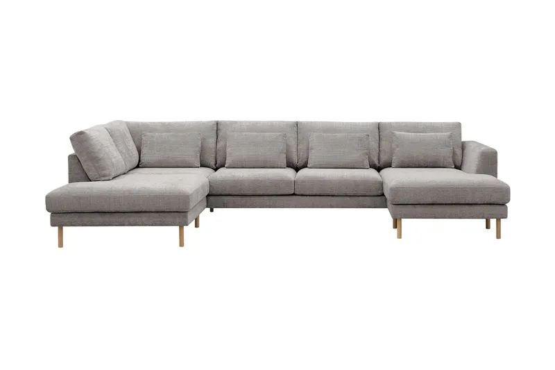 Florenz 4-sits Vänstervänd U-formad Soffa med Divan och Schäslong i Chenille - Ljusgrå - Möbler - Soffa - U-soffa