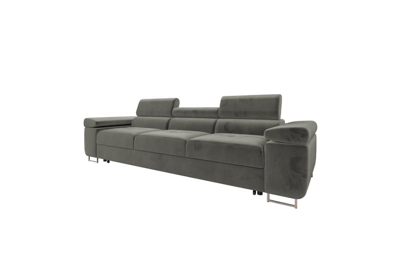 Gabina Bäddsoffa 3-sits i Plysch - Grå - Möbler - Soffa - Bäddsoffa