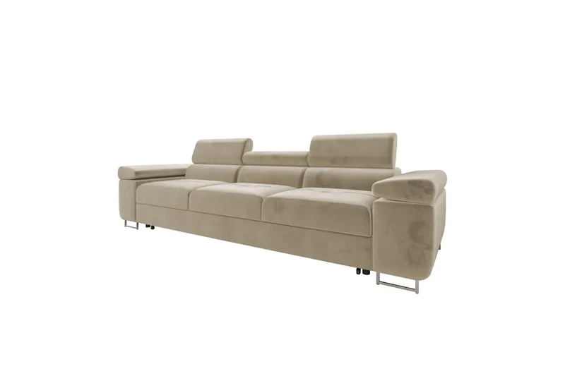 Gabina Bäddsoffa 3-sits i Plysch - Beige - Möbler - Soffa - Bäddsoffa