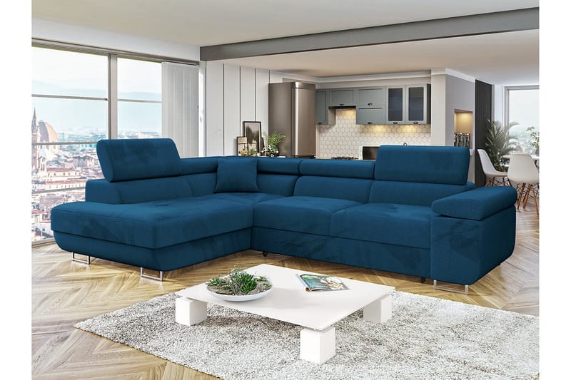 Gabina Soffa med Schäslong 3-sits - Blå - Möbler - Soffa - Bäddsoffa