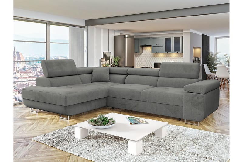 Gabina Soffa med Schäslong 3-sits - Grå - Möbler - Soffa - Bäddsoffa