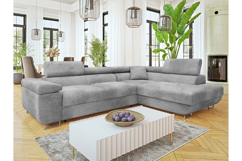 Gabina Soffa med Schäslong 3-sits - Grå - Möbler - Soffa - Bäddsoffa