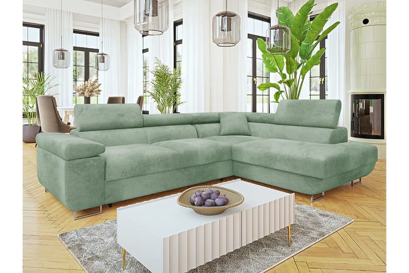 Gabina Soffa med Schäslong 3-sits - Grön - Möbler - Soffa - Bäddsoffa
