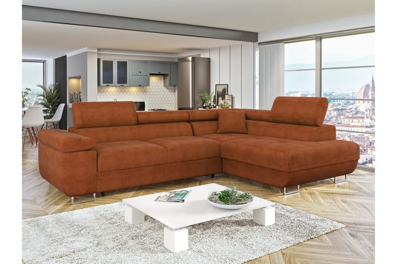 Gabina Soffa med Schäslong 3-sits - Orange - Möbler - Soffa - Bäddsoffa
