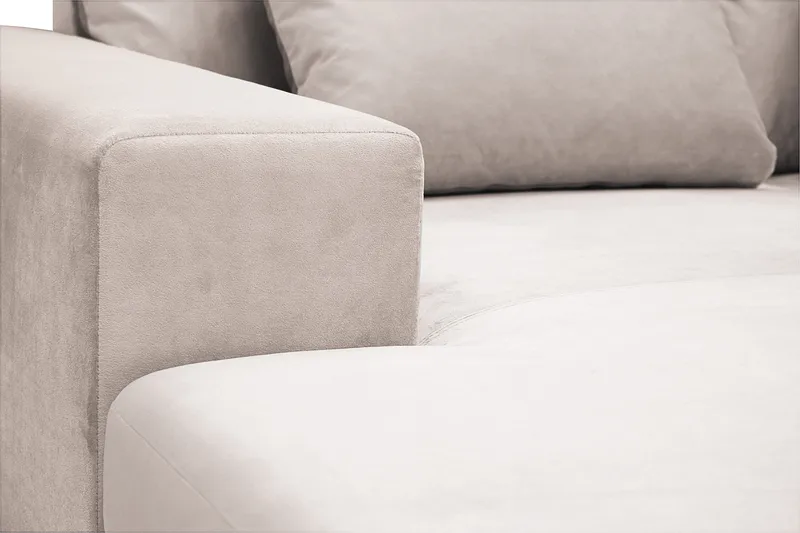 Grande 5-sits U-Soffa med Divan Vänster - Beige Sammet - Möbler - Soffa - U-soffa