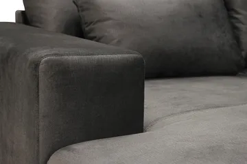 Grande 5-sits U-Soffa med Divan Vänster - Mörkgrå Sammet - Möbler - Soffa - U-soffa