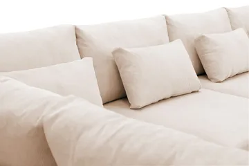 Grande 6-sits U-Soffa med Divan Höger - Beige Manchester - Möbler - Soffa - U-soffa