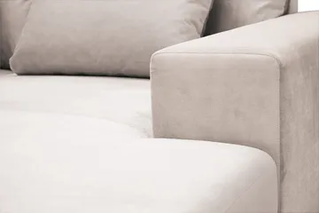 Grande 6-sits U-Soffa med Divan Höger - Beige Sammet - Möbler - Soffa - U-soffa