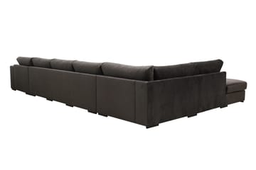 Grande 6-sits U-Soffa med Divan Höger - Mörkgrå Sammet - Möbler - Soffa - U-soffa