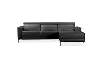 Hörnsoffa 3-sits Lund Svart, PU, Höger elektrisk vilstol - Svart, PU, Höger elektrisk vilstol - Möbler - Soffa - Skinnsoffor