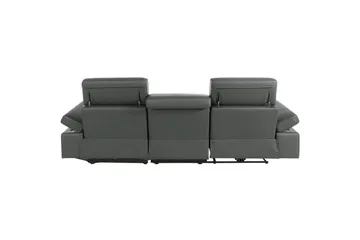 Hörnsoffa 3-sits Rayland Grå, PU, Höger manuell vilstol - Grå, PU, Höger manuell vilstol - Möbler - Soffa - Skinnsoffor