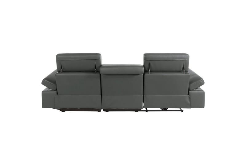 Hörnsoffa 3-sits Rayland Grå, PU, Höger manuell vilstol - Grå, PU, Höger manuell vilstol - Möbler - Soffa - Skinnsoffor
