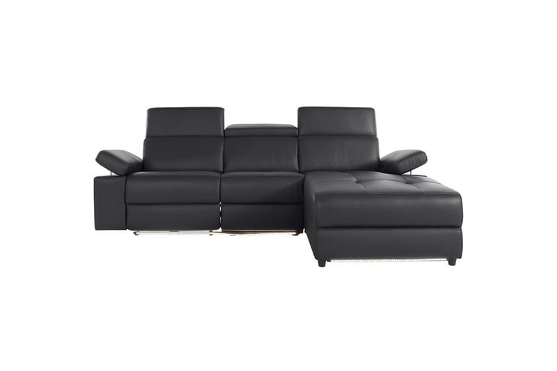 Hörnsoffa 3-sits Rayland Svart, PU, Höger elektrisk vilstol - Svart, PU, Höger elektrisk vilstol - Möbler - Soffa - Skinnsoffor
