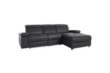Hörnsoffa 3-sits Rayland Svart, PU, Höger elektrisk vilstol - Svart, PU, Höger elektrisk vilstol - Möbler - Soffa - Skinnsoffor