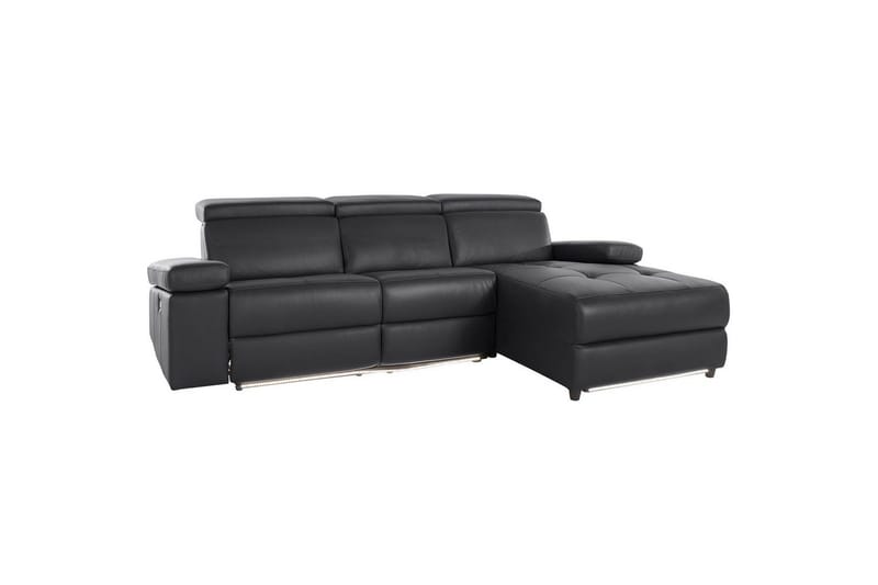 Hörnsoffa 3-sits Rayland Svart, PU, Höger elektrisk vilstol - Svart, PU, Höger elektrisk vilstol - Möbler - Soffa - Skinnsoffor
