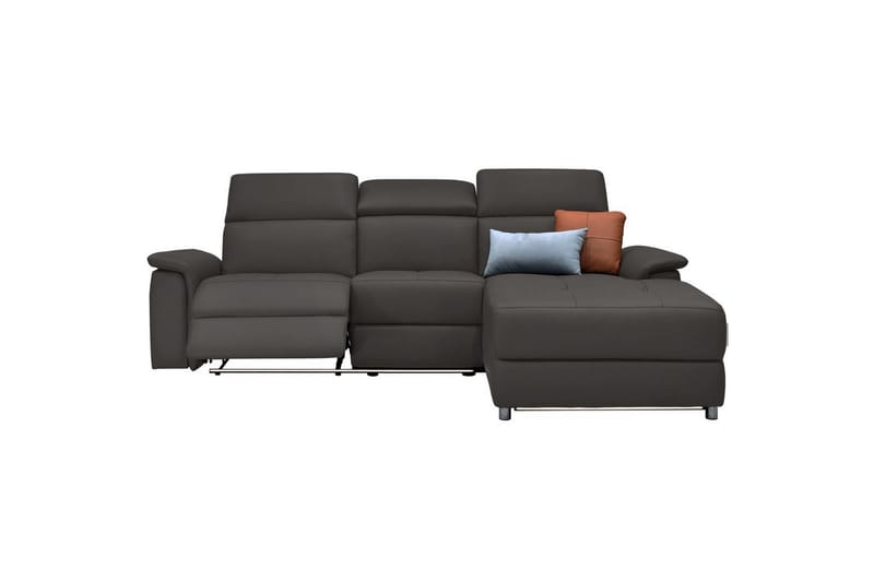 Hörnsoffa 3-sits Pareli Brun, PU, Höger elektrisk vilstol - Brun, PU, Höger elektrisk vilstol - Möbler - Soffa - Skinnsoffor
