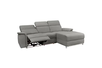 Hörnsoffa 3-sits Pareli Grå, Sunday tyg, Höger manuell vilstol - Grå, Sunday tyg, Höger manuell vilstol - Möbler - Soffa - Biosoffa & reclinersoffa