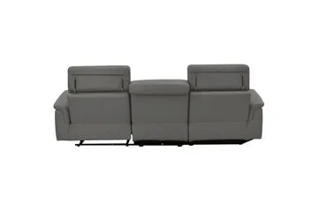 Hörnsoffa 3-sits Pareli Grå, Läder/PU, Vänster Manuell Fåtölj - Grå, Läder/PU, Vänster Manuell Fåtölj - Möbler - Soffa - Skinnsoffor