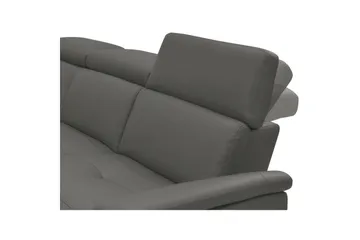 Hörnsoffa 3-sits Pareli Grå, Läder/PU, Vänster Manuell Fåtölj - Grå, Läder/PU, Vänster Manuell Fåtölj - Möbler - Soffa - Skinnsoffor