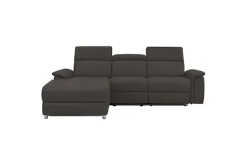 Hörnsoffa 3-sits Pareli Brun, Läder/PU, Vänster Manuell Fåtölj - Brun, Läder/PU, Vänster Manuell Fåtölj - Möbler - Soffa - Skinnsoffor
