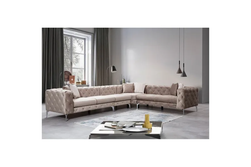 Hörnsoffa Beachport Beige - Beige - Möbler - Soffa - Hörnsoffa